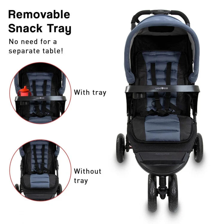 Veebee 3-wheel navigator stroller - glacier