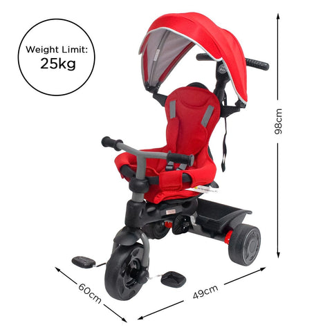Veebee Explorer 3-Stage Kids Trike With Canopy - Red