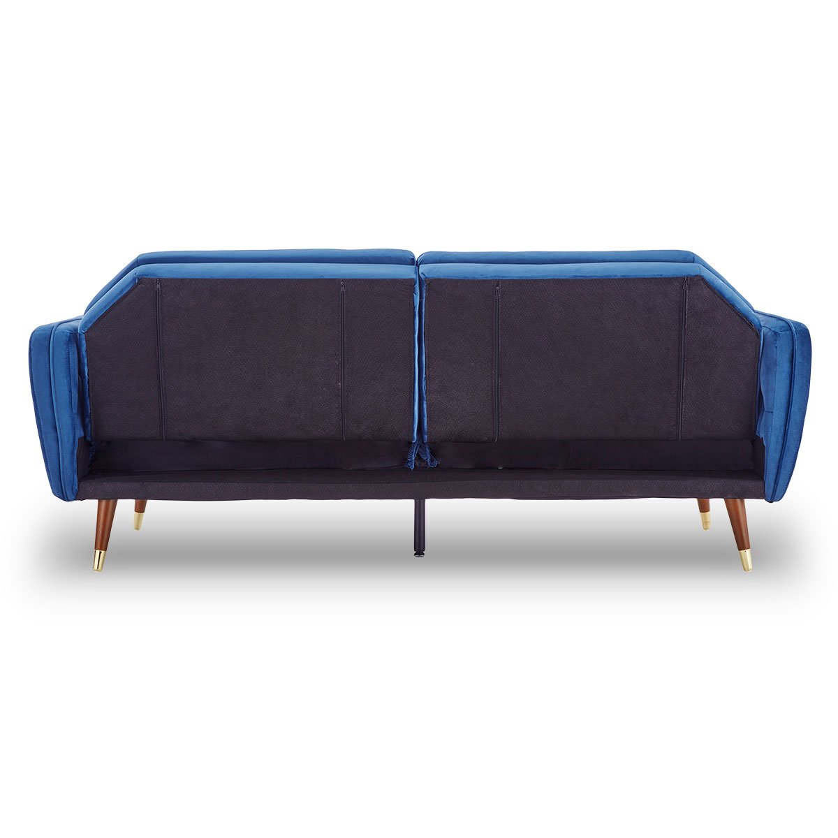 indoor furniture Velvet Sofa Bed Couch Furniture Lounge Suite Futon Blue