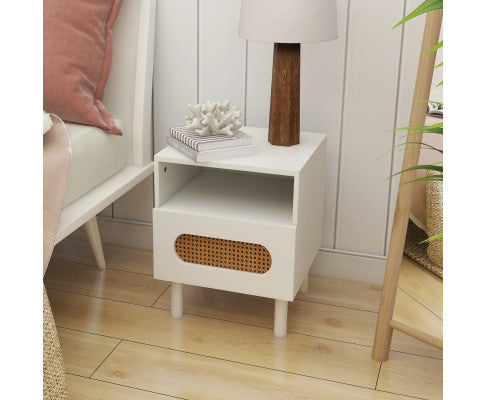 Versatile bedside table in White/Maple