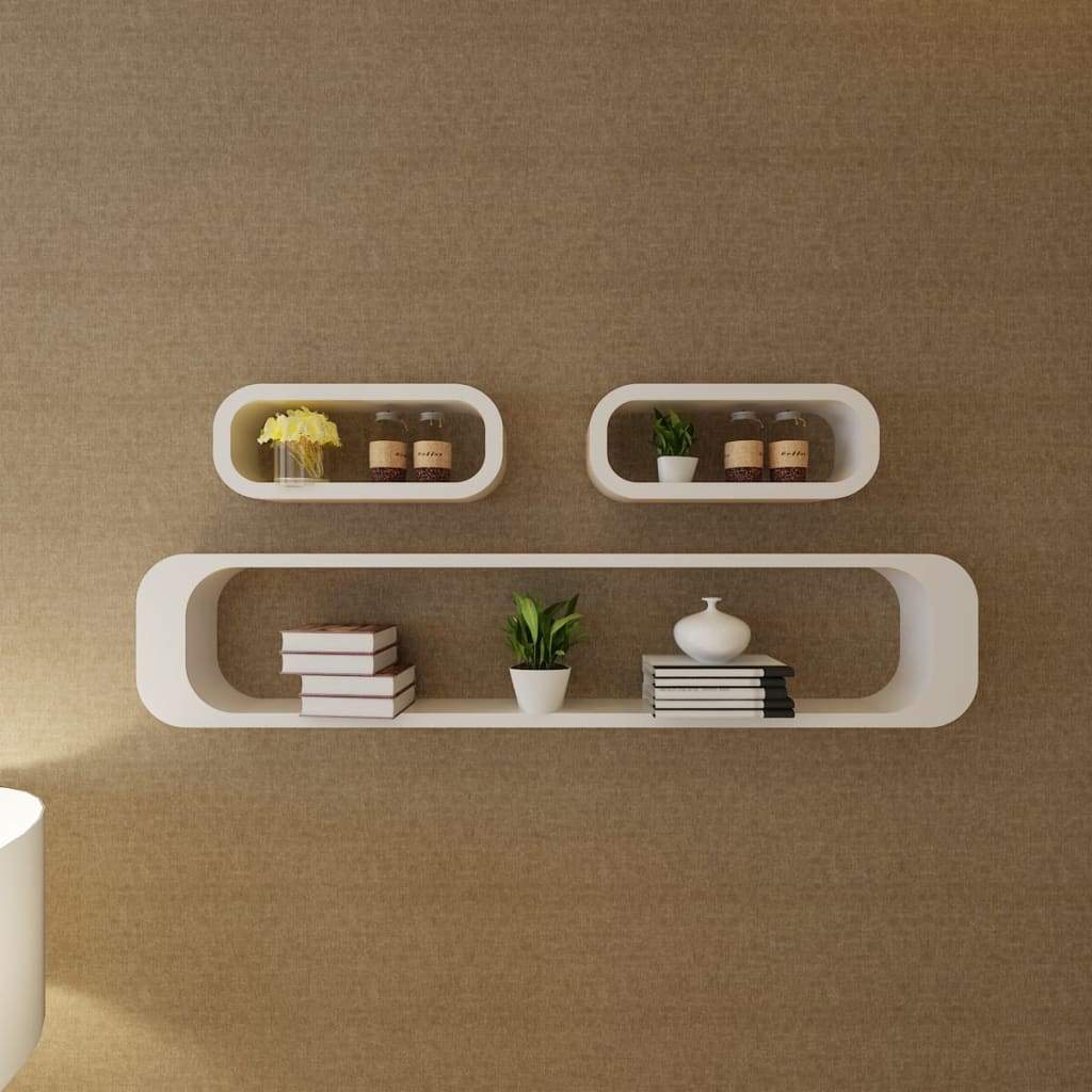 Wall Cube Shelves 6 pcs White