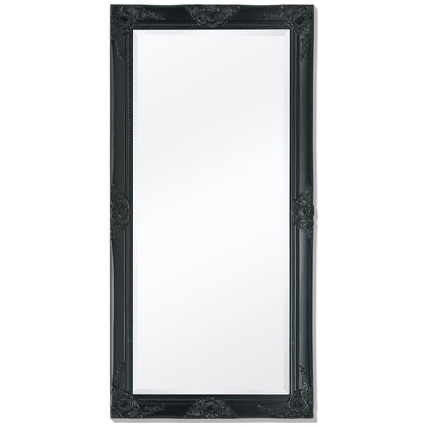 Wall Mirror Baroque Style 120x60 cm Black