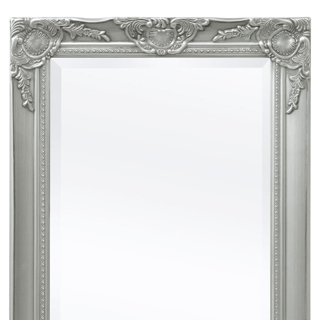 Wall Mirror Baroque Style 120x60 cm Silver