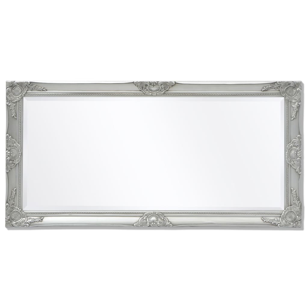 Wall Mirror Baroque Style 120x60 cm Silver