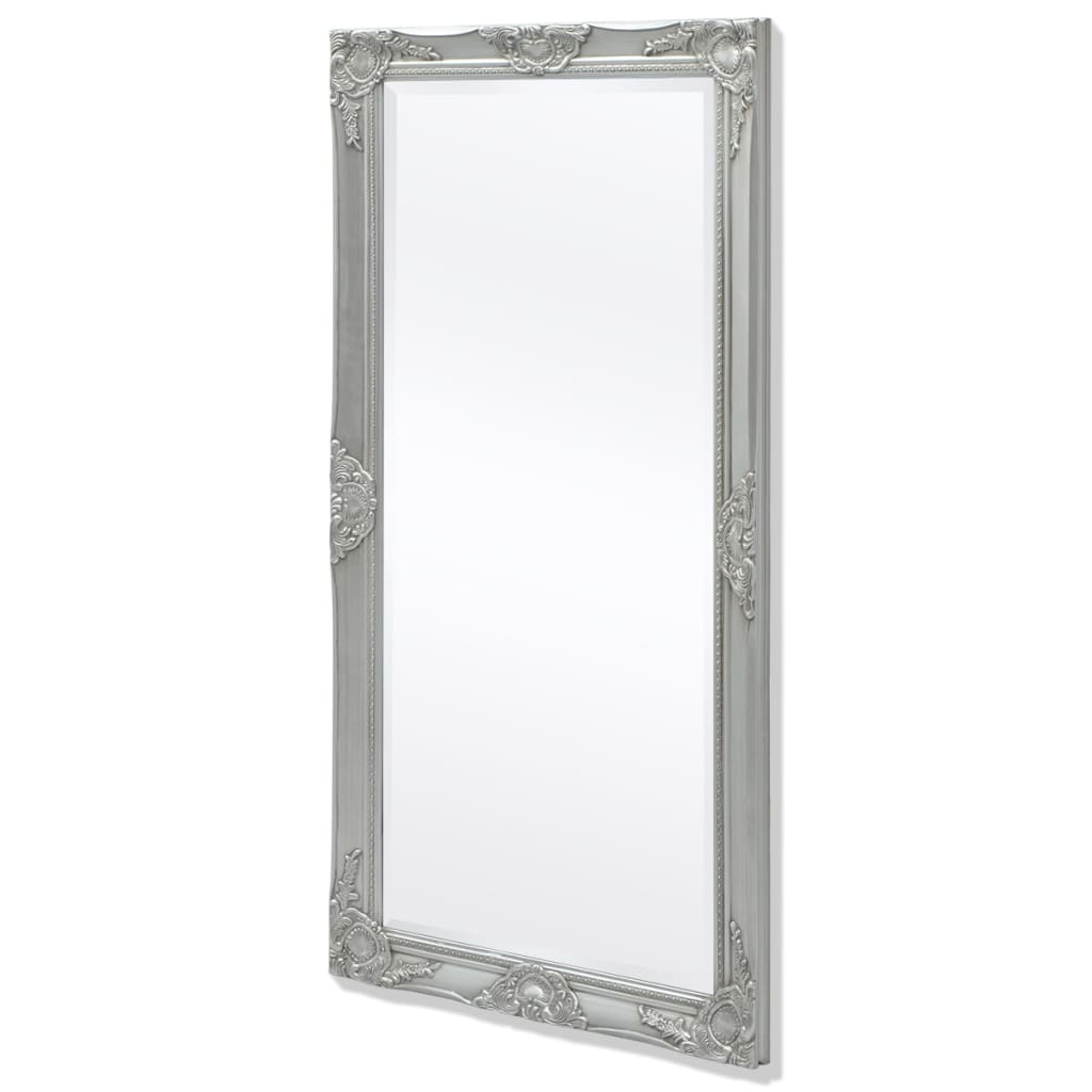Wall Mirror Baroque Style 120x60 cm Silver