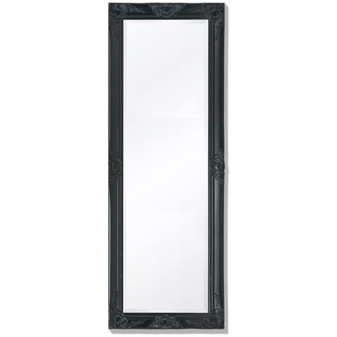 Wall Mirror Baroque Style 140x50 cm Black