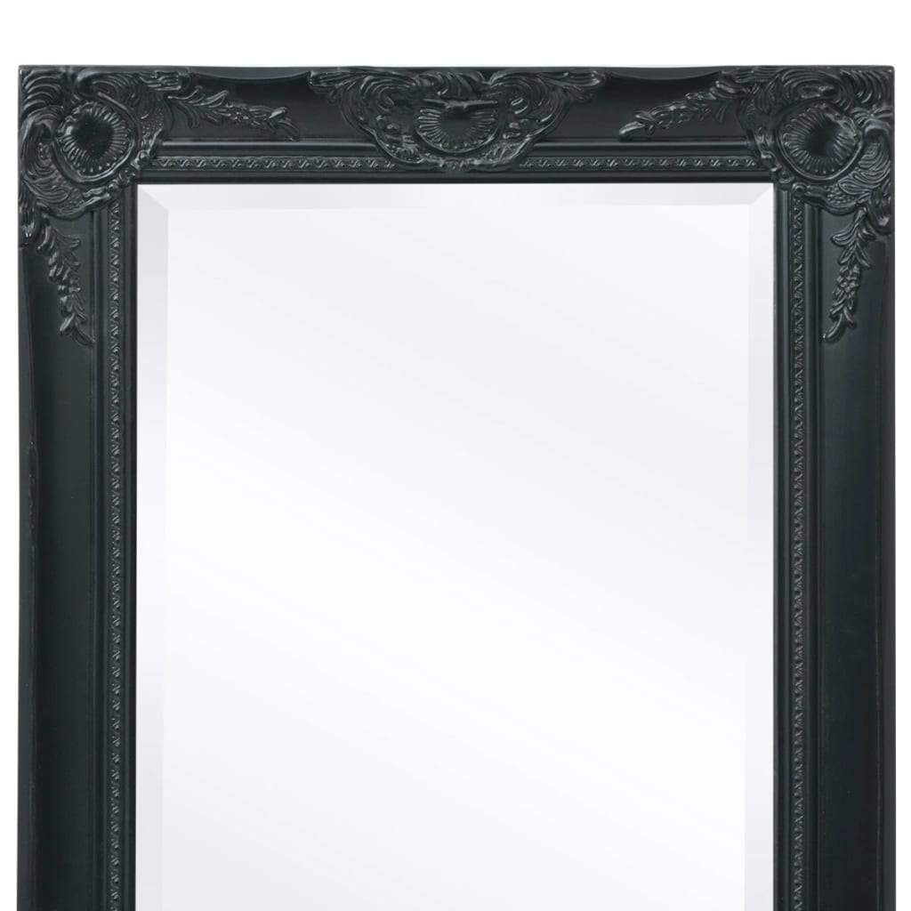 Wall Mirror Baroque Style 140x50 cm Black
