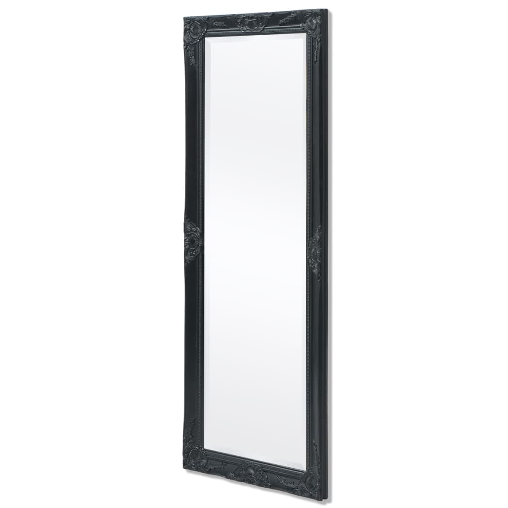 Wall Mirror Baroque Style 140x50 cm Black