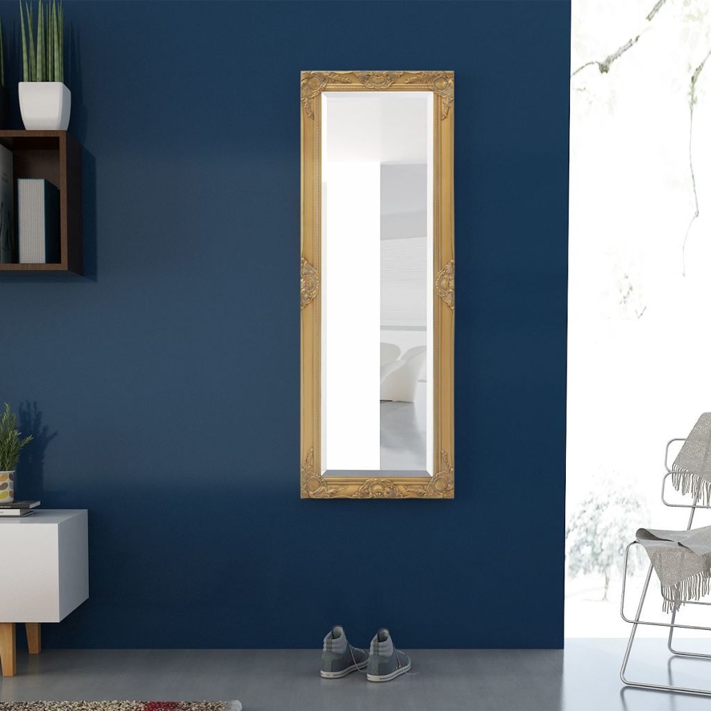 Wall Mirror Baroque Style 140x50 cm Gold