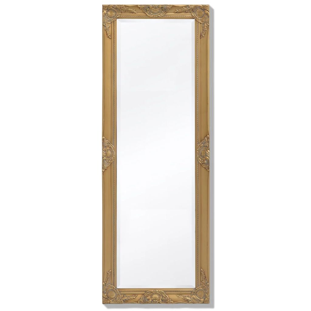 Wall Mirror Baroque Style 140x50 cm Gold