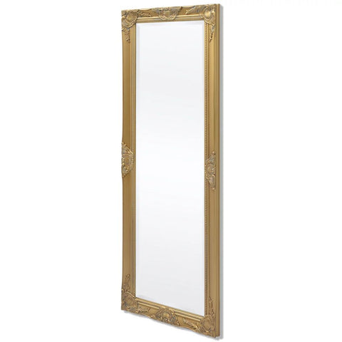 Wall Mirror Baroque Style 140x50 cm Gold