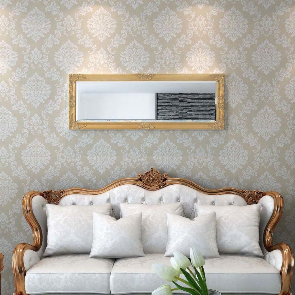 Wall Mirror Baroque Style 140x50 cm Gold