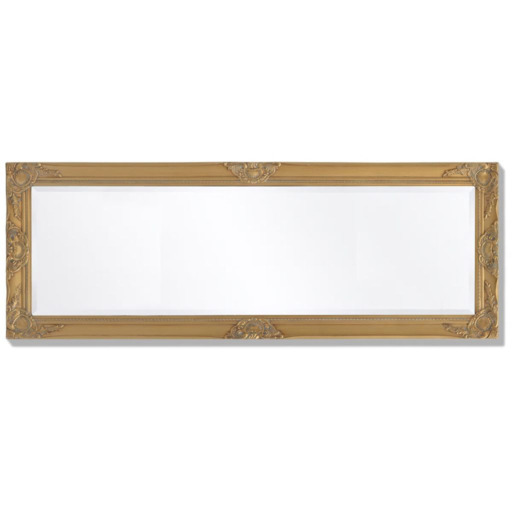 Wall Mirror Baroque Style 140x50 cm Gold
