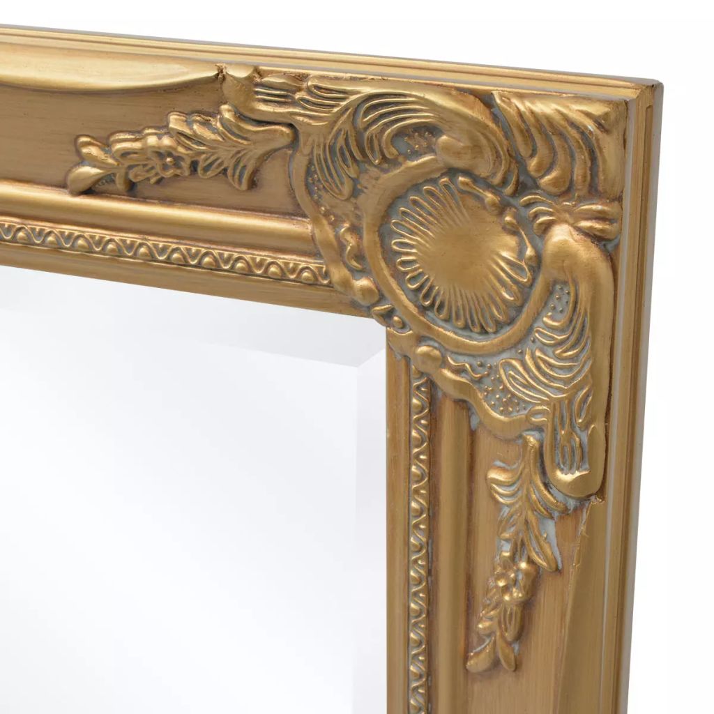 Wall Mirror Baroque Style 140x50 cm Gold