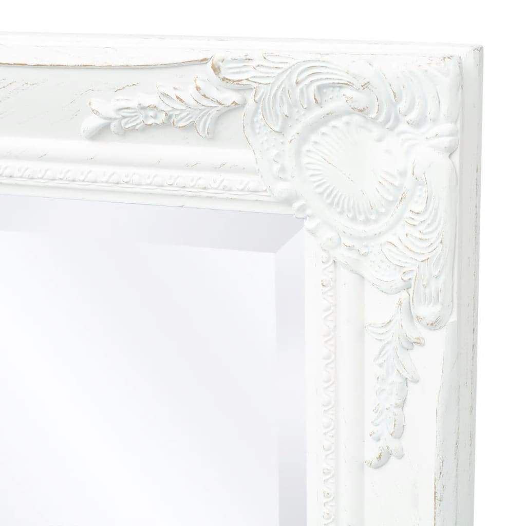 Wall Mirror Baroque Style 140x50 cm White