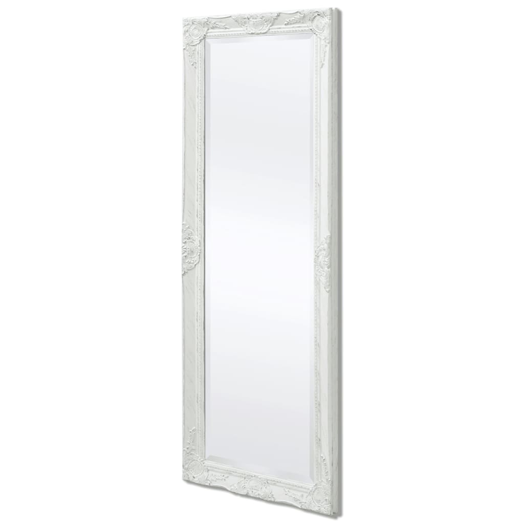 Wall Mirror Baroque Style 140x50 cm White