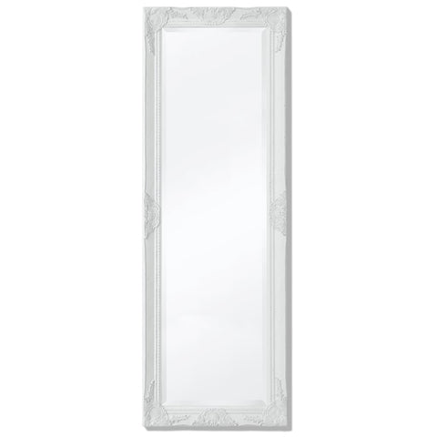 Wall Mirror Baroque Style 140x50 cm White