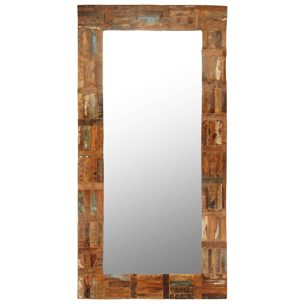 Wall Mirror Solid Reclaimed Wood 60x120 cm