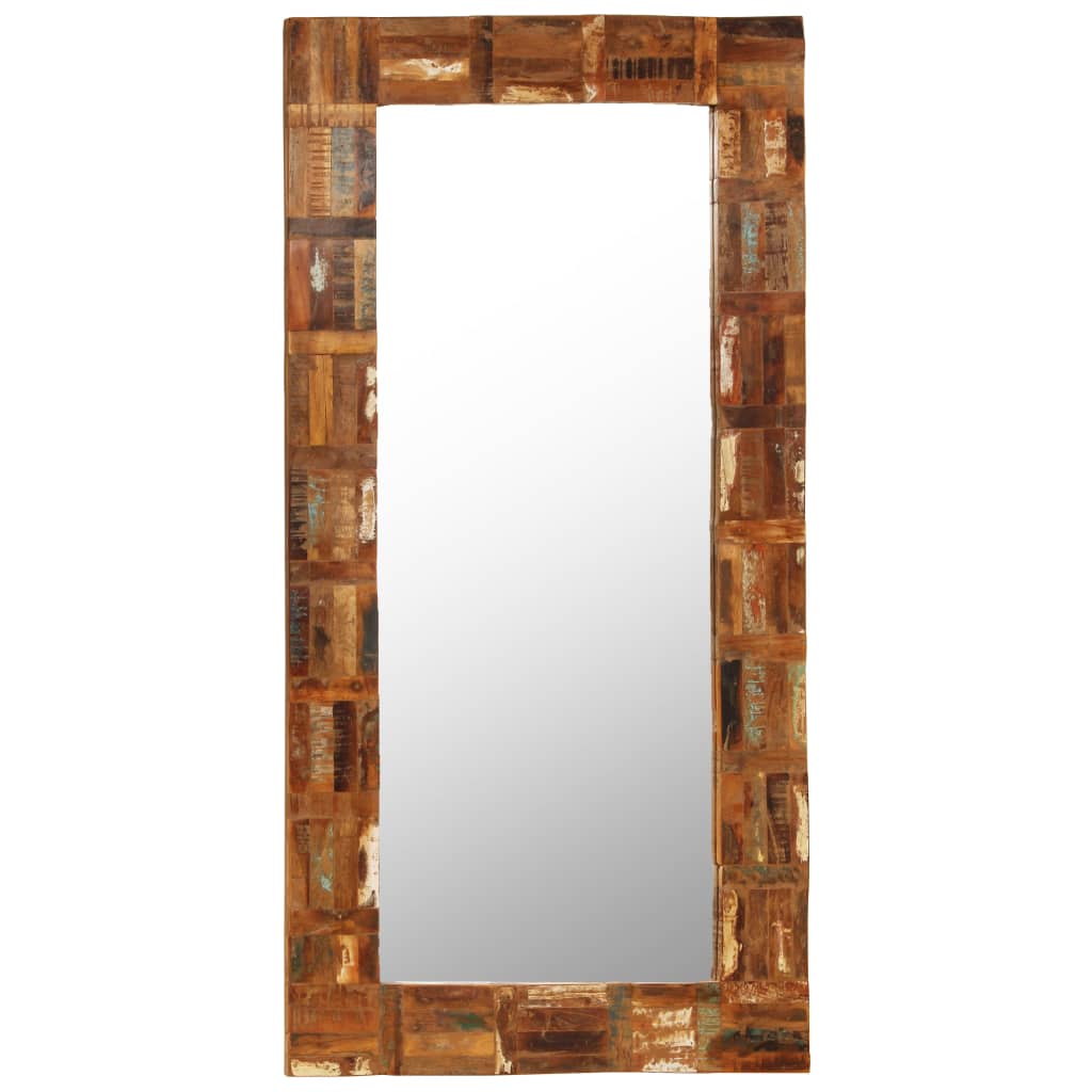 Wall Mirror Solid Reclaimed Wood 60x120 cm