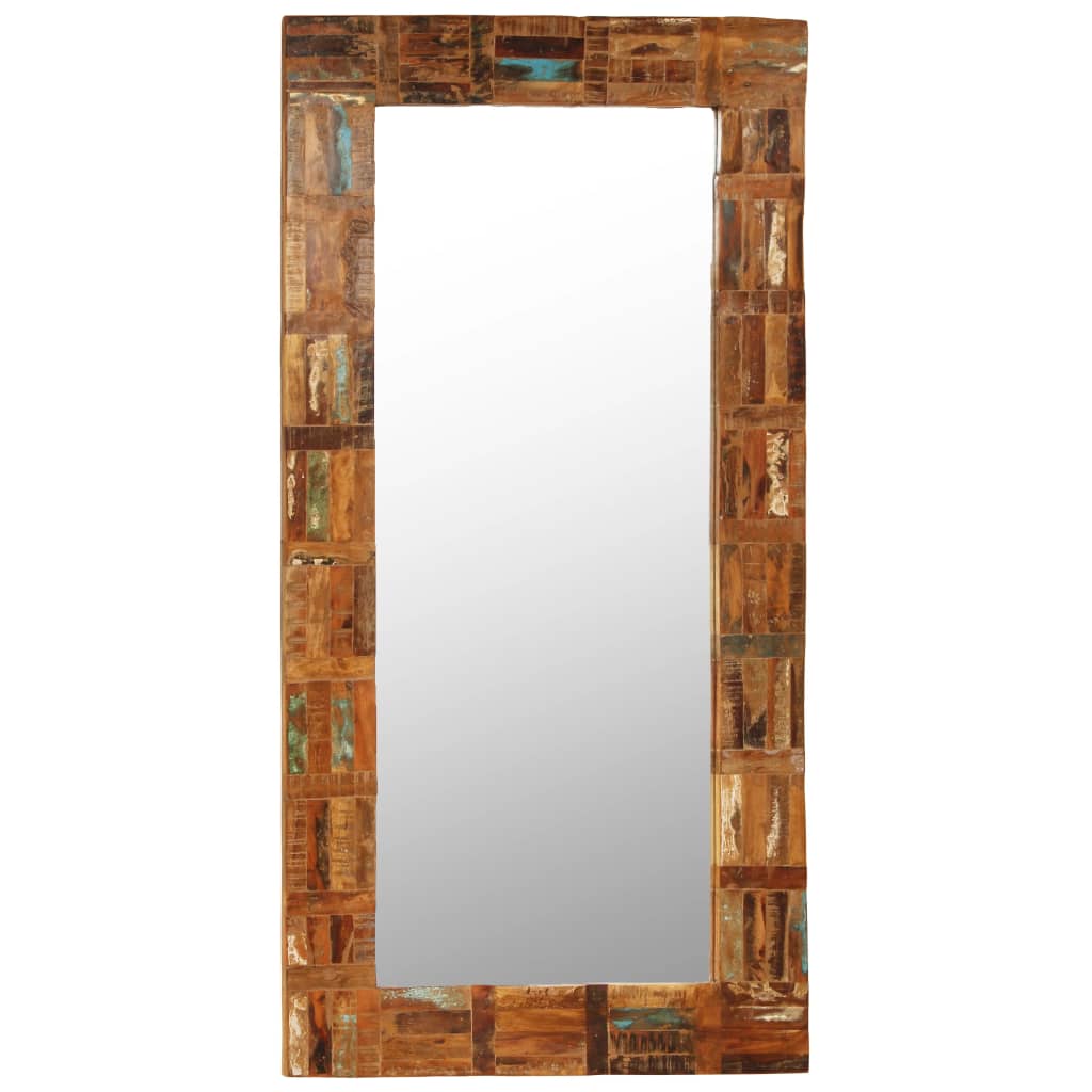 Wall Mirror Solid Reclaimed Wood 60x120 cm