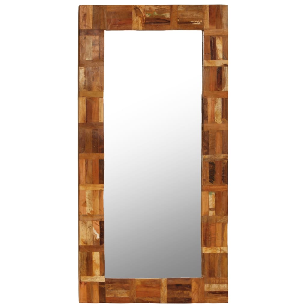 Wall Mirror Solid Reclaimed Wood 60x120 cm