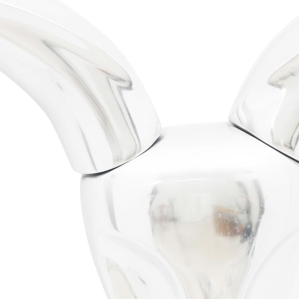 Wall Mounted Aluminium Gazelle's Head Decoration Silver 50 cm