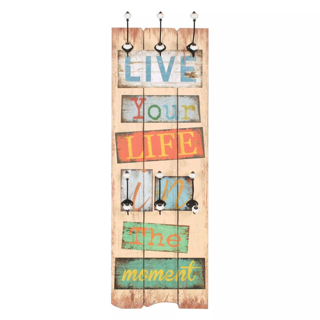 Wall-mounted Coat Rack with 6 Hooks 120x40 cm LIVE LIFE