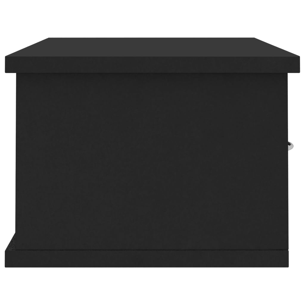 Wall-mounted Drawer Shelf Black 60x26x18.5 cm Chipboard