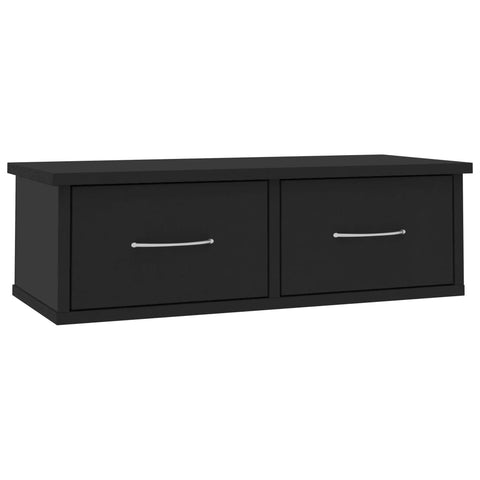 Wall-mounted Drawer Shelf Black  Chipboard