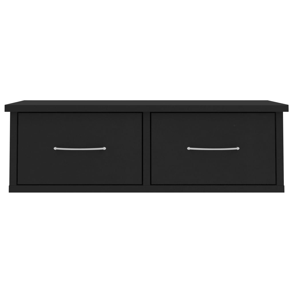 Wall-mounted Drawer Shelf Black 60x26x18.5 cm Chipboard