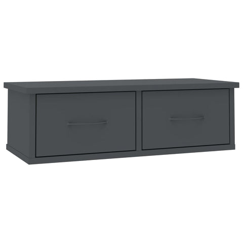 Wall-mounted Drawer Shelf Grey  Chipboard
