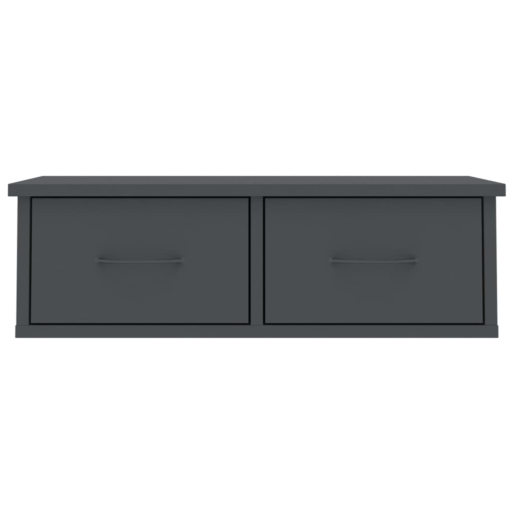 Wall-mounted Drawer Shelf Grey 60x26x18.5 cm Chipboard