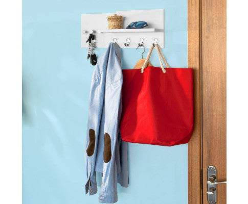 Wall Mounted Hook Rack with shelf