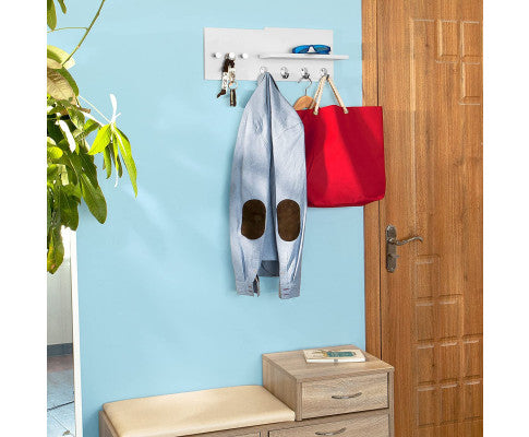 Wall Mounted Hook Rack with shelf