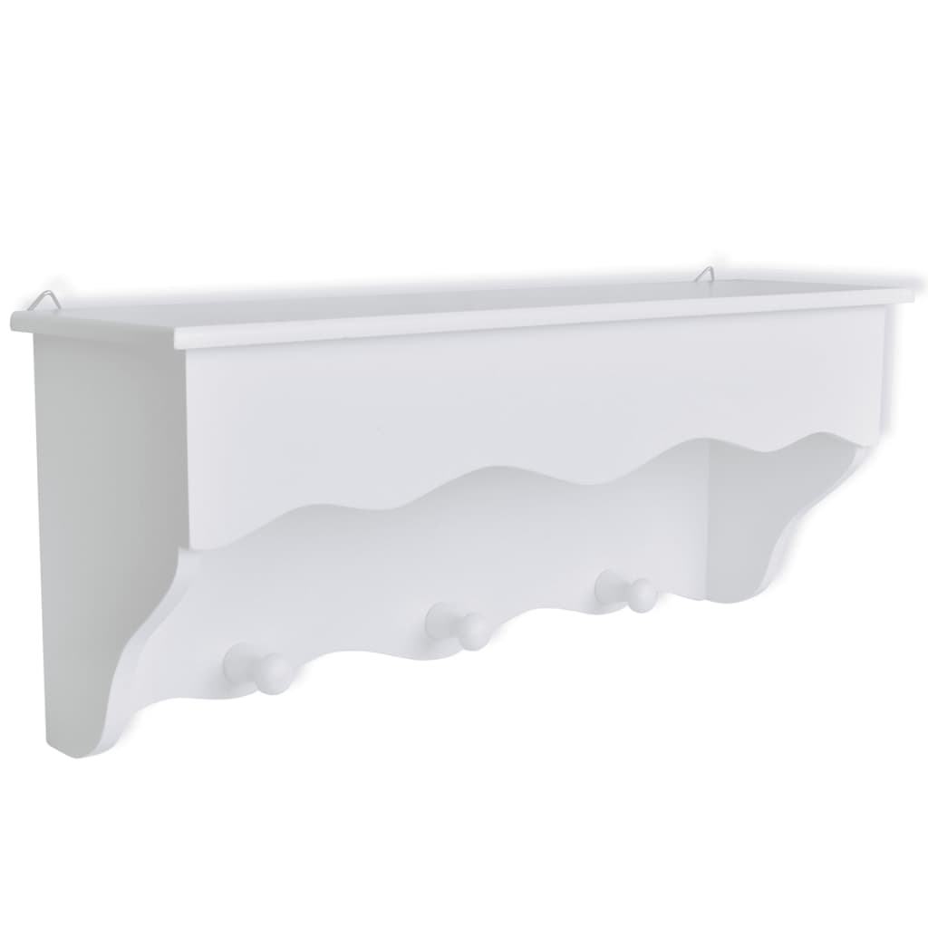Wall Shelf Set for Keys and Jewelery with Mirror and Hooks