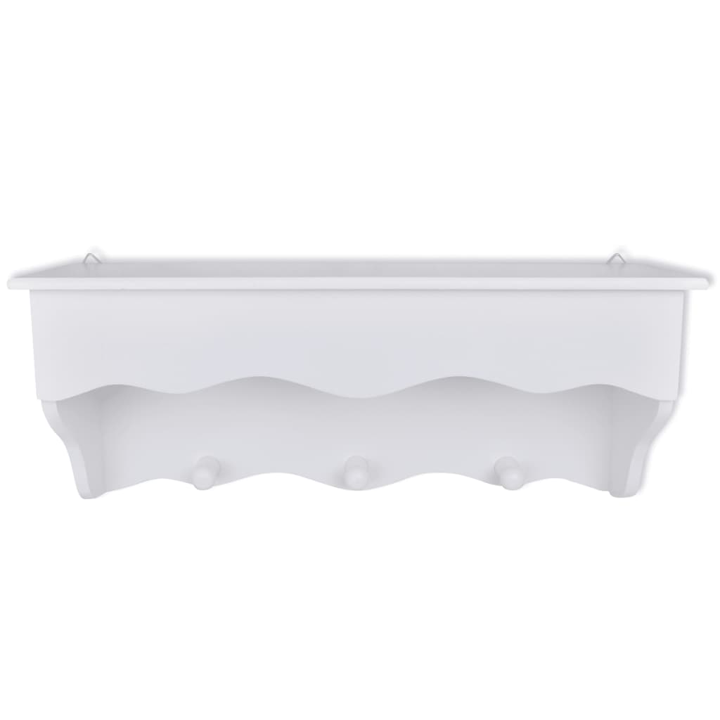 Wall Shelf Set for Keys and Jewelery with Mirror and Hooks