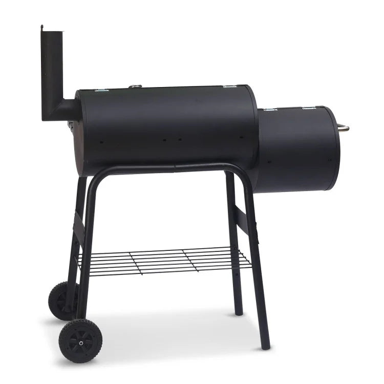 Wallaroo 2-in-1 outdoor barbecue grill & offset smoker