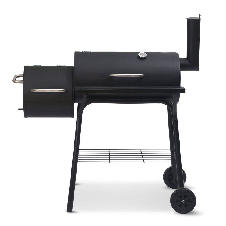 Wallaroo 2-in-1 outdoor barbecue grill & offset smoker