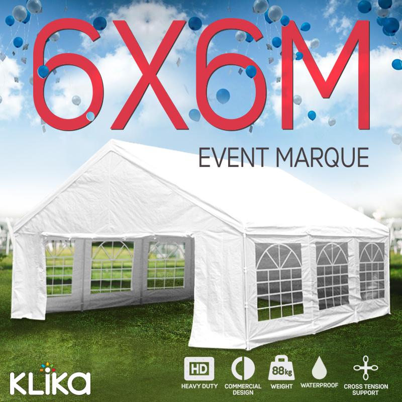 Wallaroo 6x6m Outdoor Event Marquee Gazebo Party Wedding Tent - White