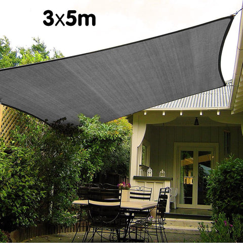 Wallaroo Rectangular Shade Sail 3m x 5m -Grey