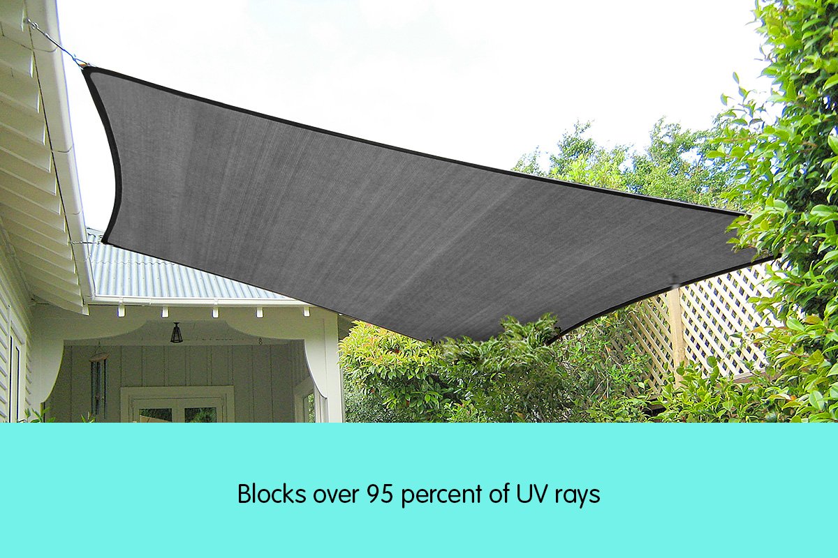 Grey colour - Wallaroo Rectangular Shade Sail 4m x 5m - Grey