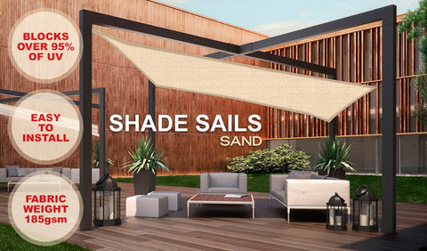Wallaroo Square Shade Sail 6m x 6m - Sand