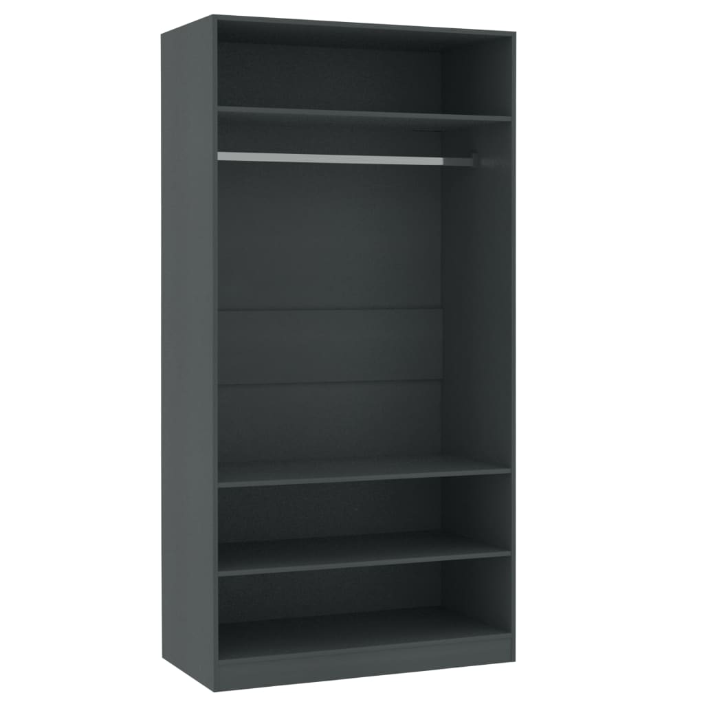 Wardrobe Grey 100x50x200 cm Chipboard