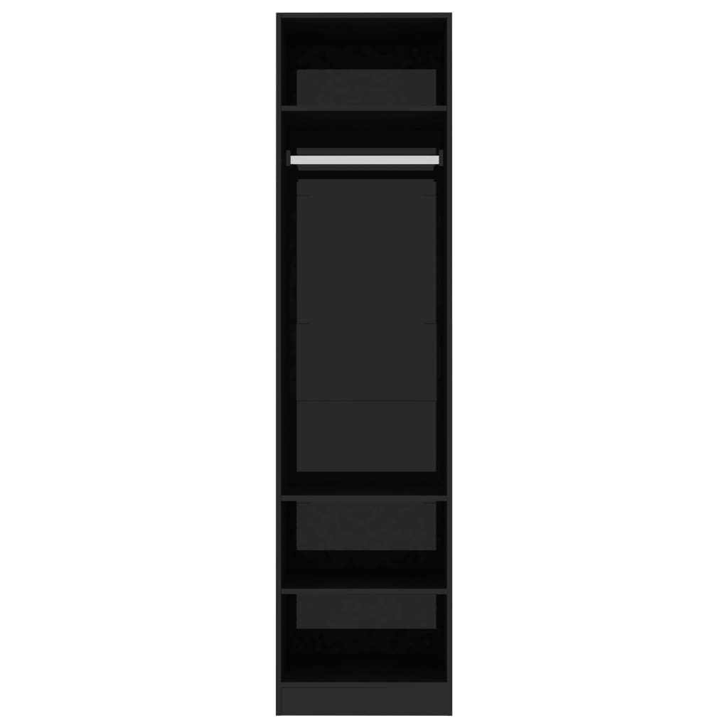 Wardrobe High Gloss Black 50x50x200 cm Chipboard
