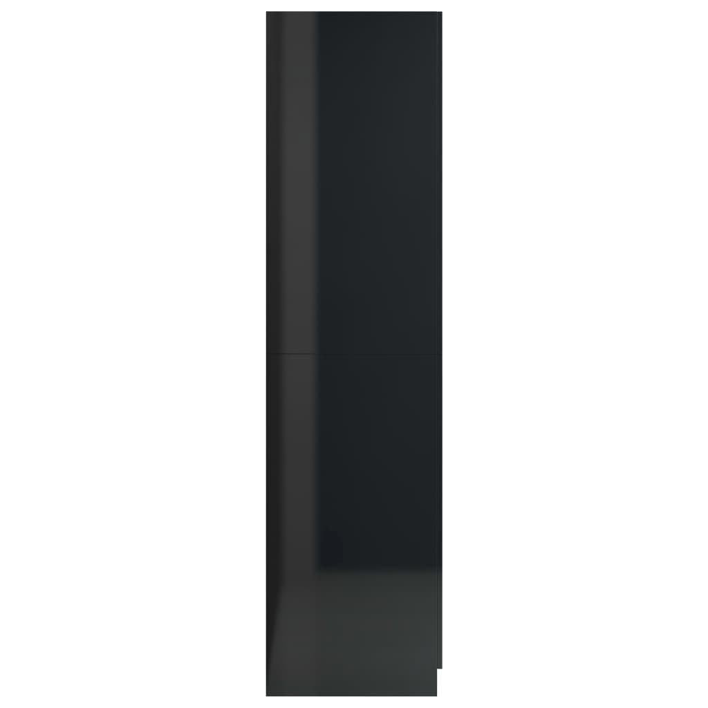 Wardrobe High Gloss Black 80x52x180 cm Chipboard