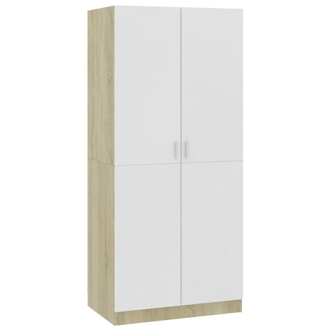 Wardrobe White and Sonoma Oak - Chipboard