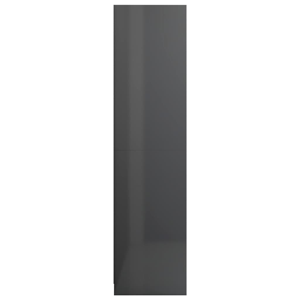 Wardrobe with Drawers High Gloss Grey 50x50x200 cm Chipboard