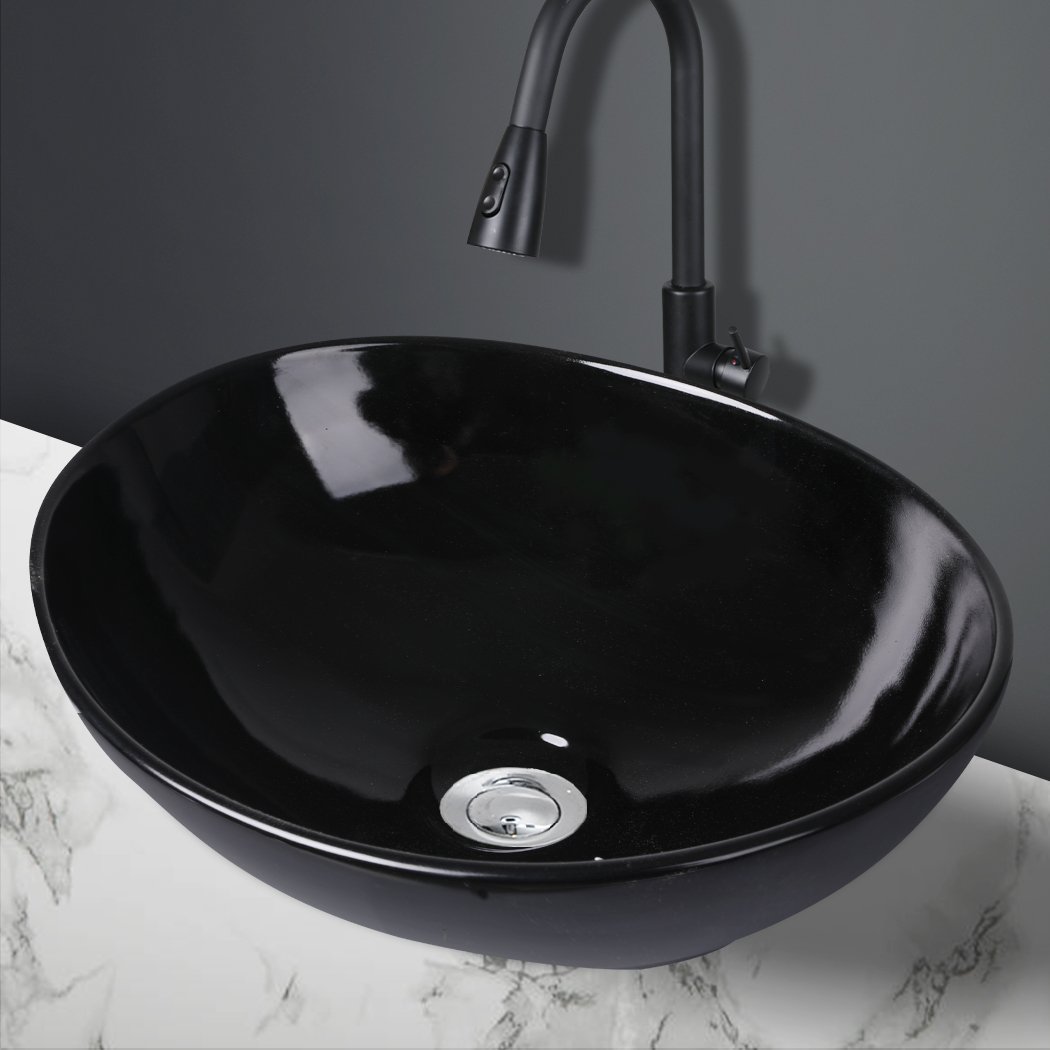 tools & accessories Wash Basin Oval Gloss Black