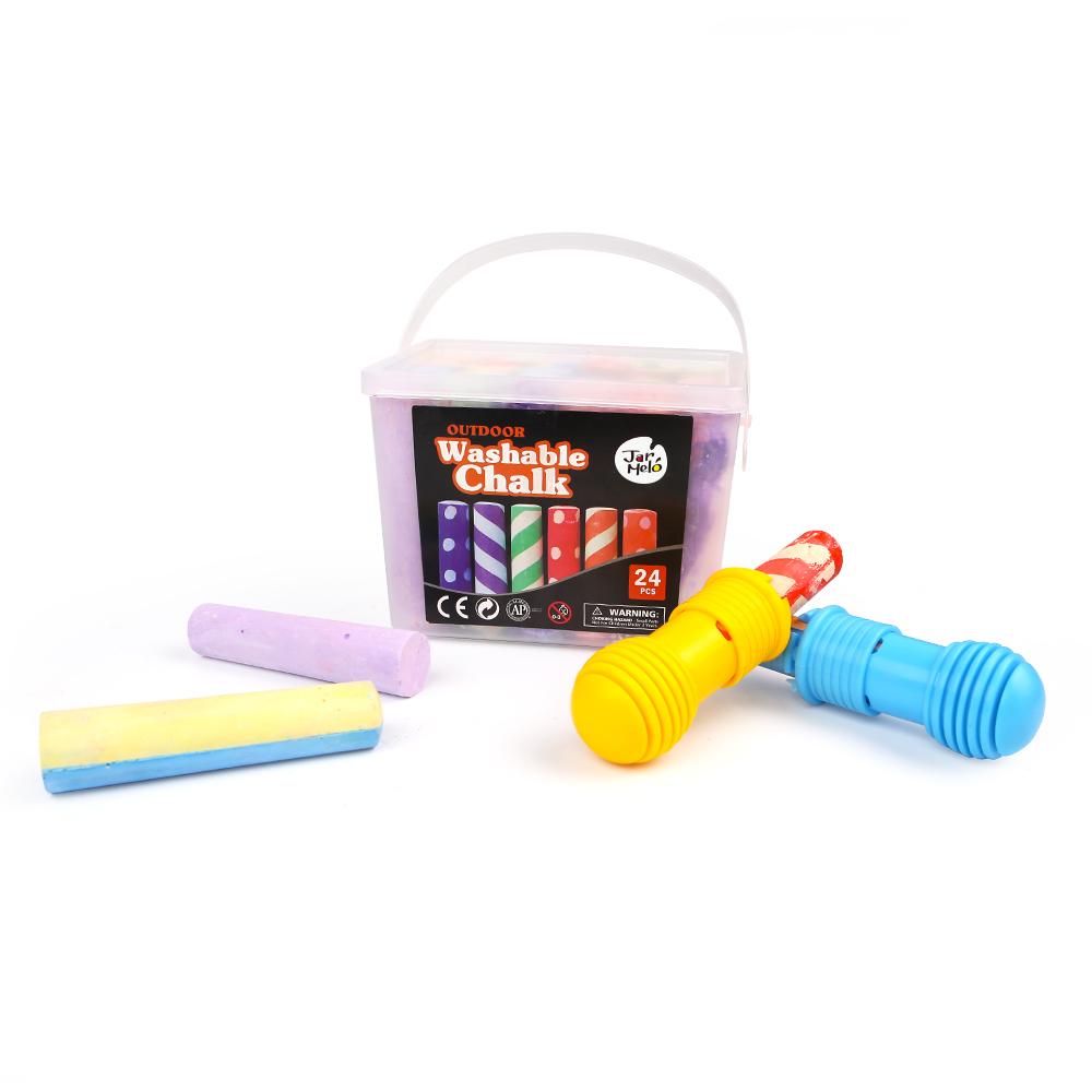 toys for infant Washable Sidewalk Chalk - 24 Colors Kit With 2 Holders
