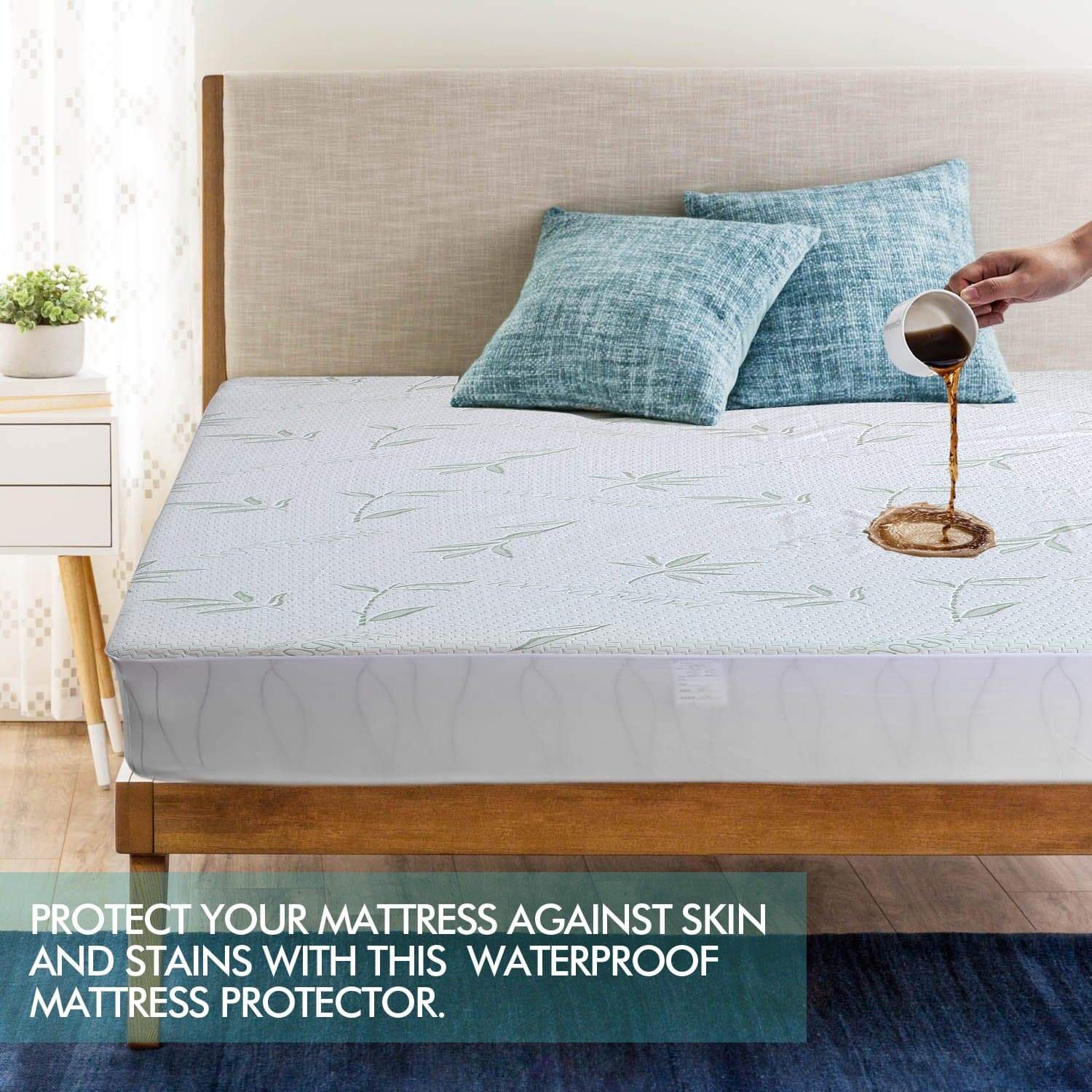 bedding Waterproof Bamboo Mattress Protector Single Size